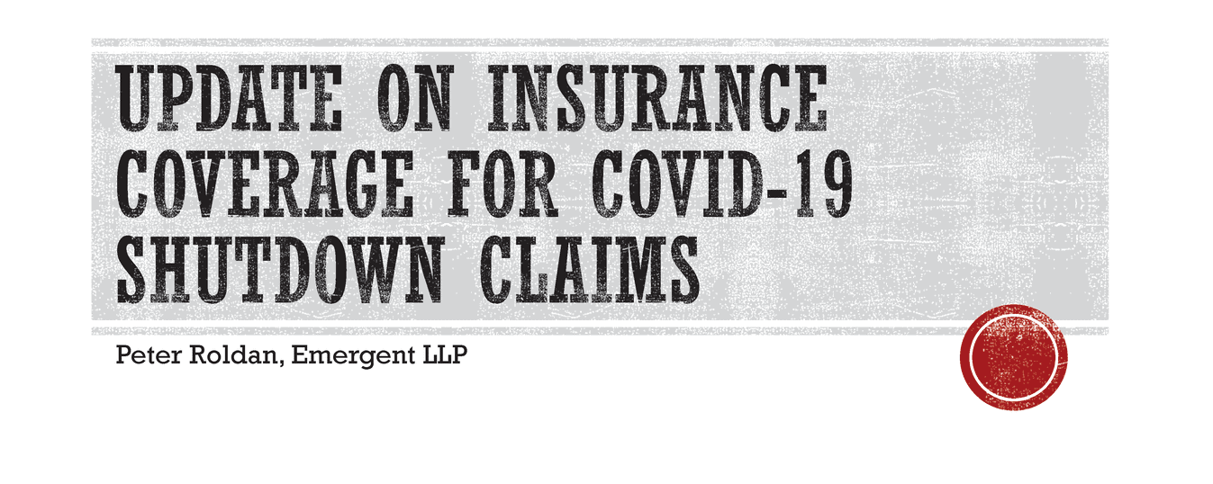 [6/17/21 Zoom Meeting] Insurance Coverage for COVID-19 Business Interruption Claims