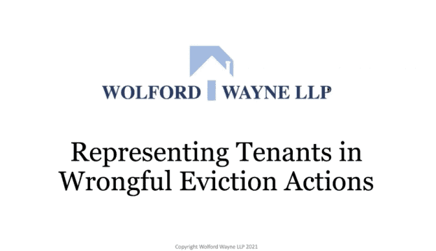 [10/21/21 Zoom Meeting] Representing San Francisco Tenants in Wrongful Eviction Actions